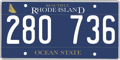 RI license plate 280736