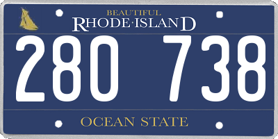 RI license plate 280738
