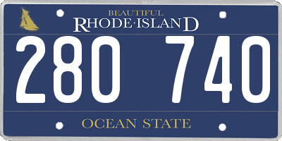 RI license plate 280740