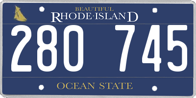 RI license plate 280745