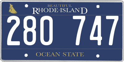 RI license plate 280747