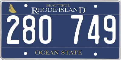 RI license plate 280749