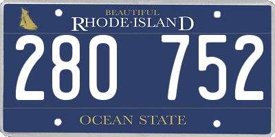 RI license plate 280752