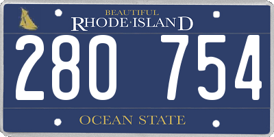 RI license plate 280754
