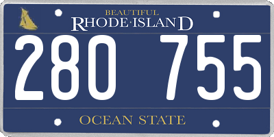 RI license plate 280755