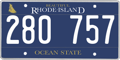 RI license plate 280757
