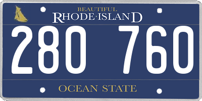 RI license plate 280760