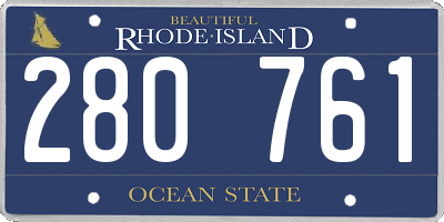 RI license plate 280761