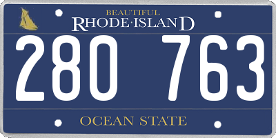 RI license plate 280763