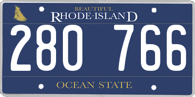 RI license plate 280766