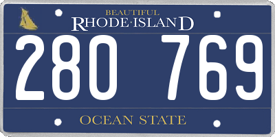 RI license plate 280769