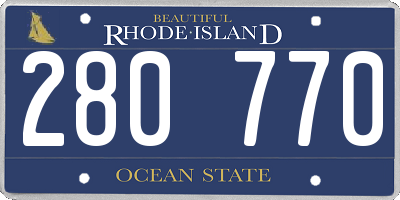 RI license plate 280770