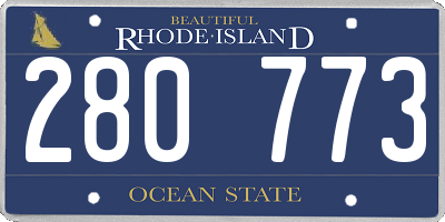 RI license plate 280773