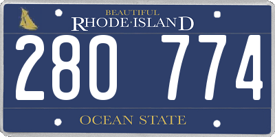 RI license plate 280774