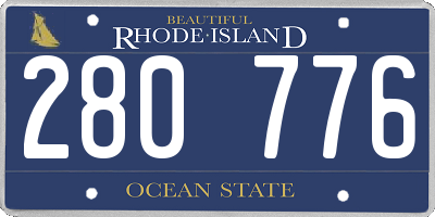 RI license plate 280776