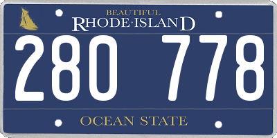 RI license plate 280778