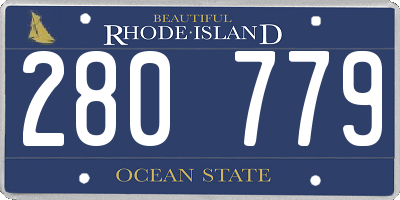RI license plate 280779