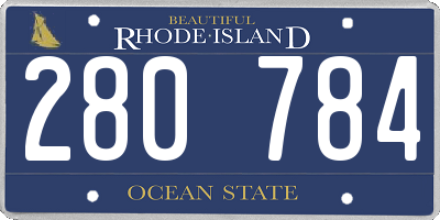 RI license plate 280784