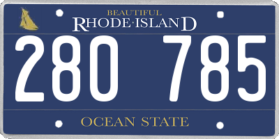 RI license plate 280785