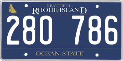 RI license plate 280786
