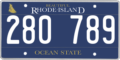 RI license plate 280789