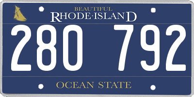 RI license plate 280792