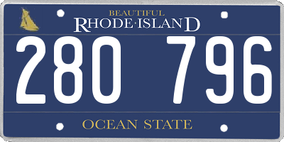 RI license plate 280796