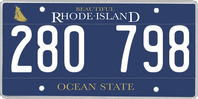 RI license plate 280798