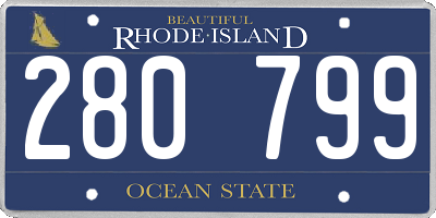 RI license plate 280799