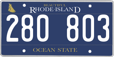 RI license plate 280803