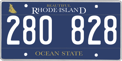 RI license plate 280828