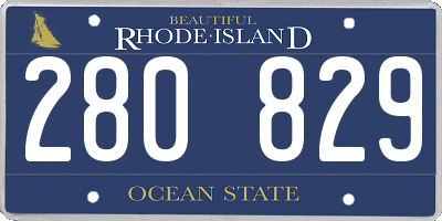 RI license plate 280829