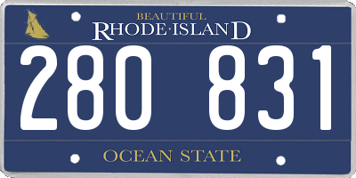 RI license plate 280831
