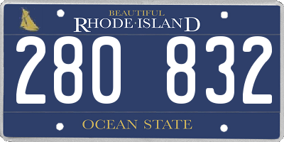 RI license plate 280832