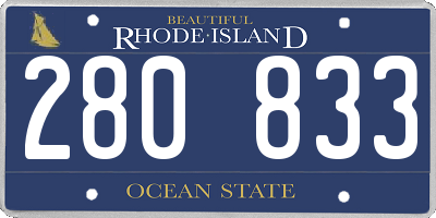 RI license plate 280833
