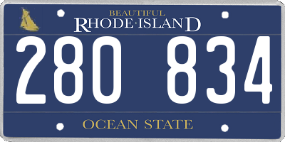 RI license plate 280834