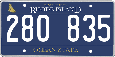 RI license plate 280835