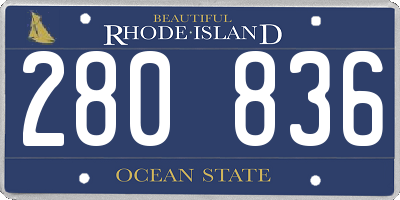 RI license plate 280836