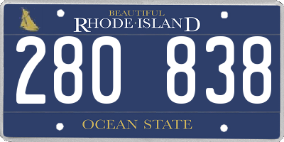 RI license plate 280838