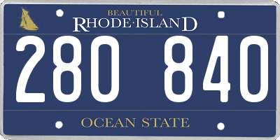 RI license plate 280840