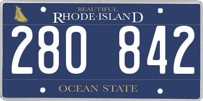 RI license plate 280842