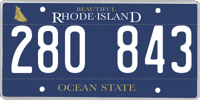 RI license plate 280843