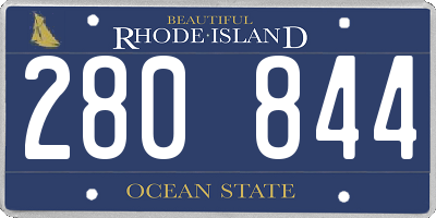 RI license plate 280844
