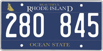 RI license plate 280845