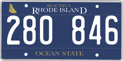 RI license plate 280846