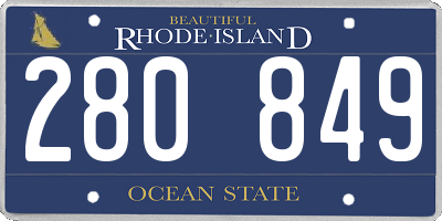 RI license plate 280849