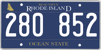 RI license plate 280852
