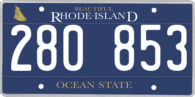 RI license plate 280853