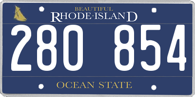 RI license plate 280854