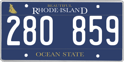 RI license plate 280859